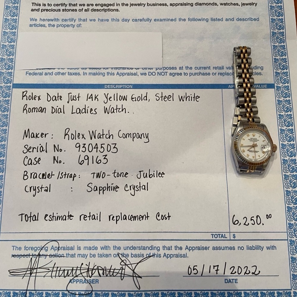 Rolex Two-Tone Gold and Steel Ladies Watch